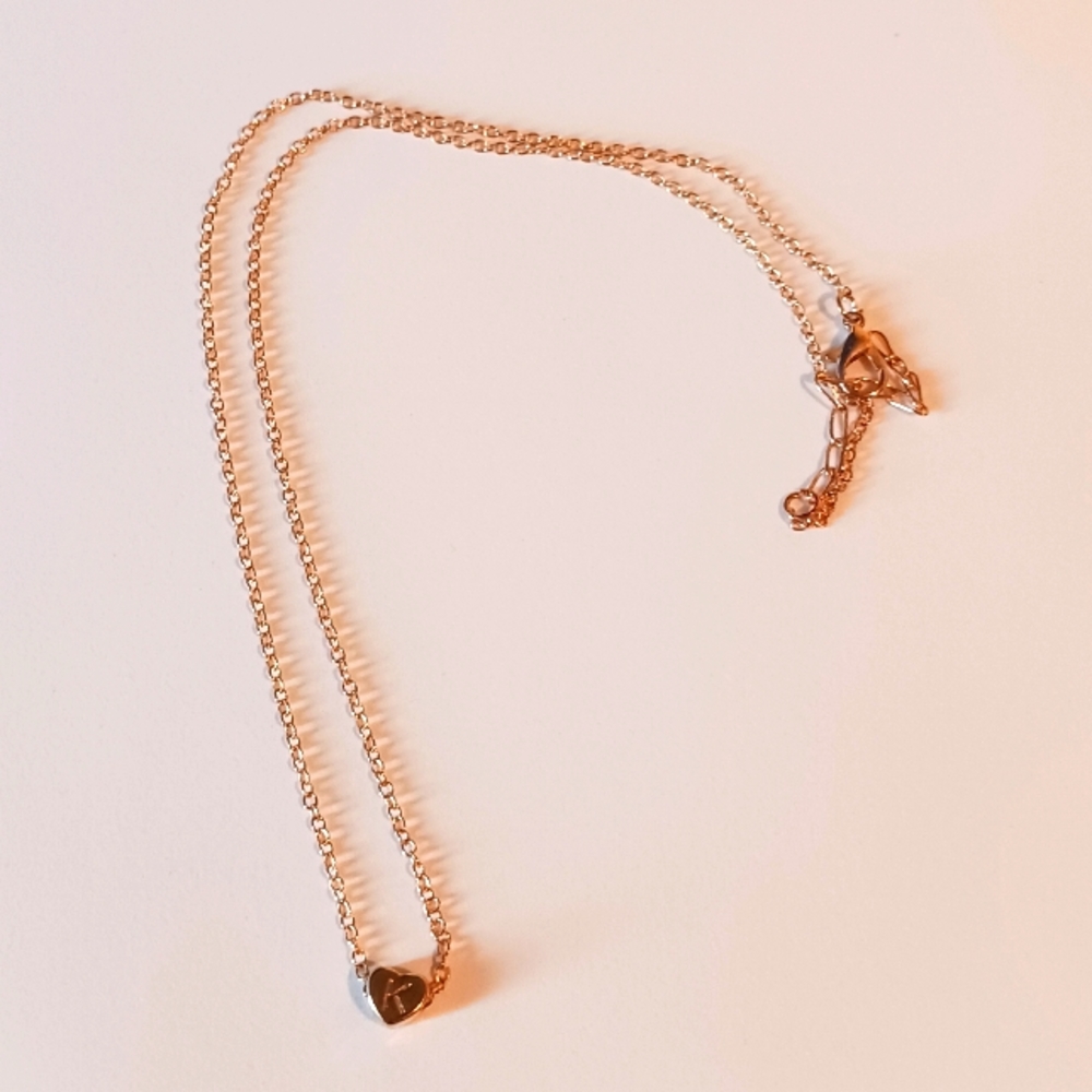 Dainty K Initial Necklace